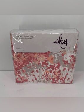 Sky King size comforter cover set pillow sham Sunset Blossoms cotton floral new